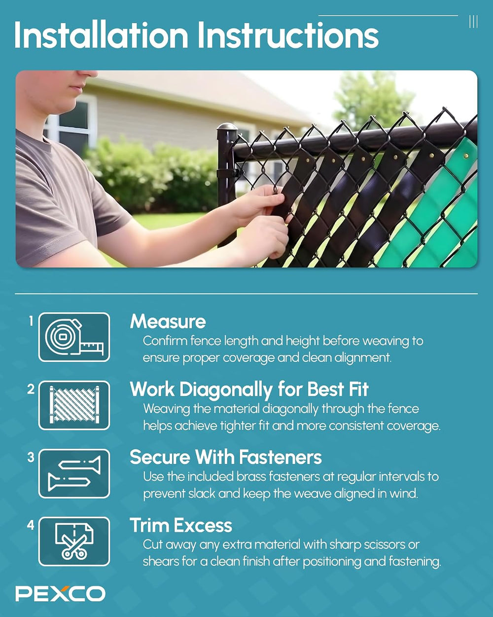 Pexco Privacy Slats for Chain Link Fence, 250 Ft, Green
