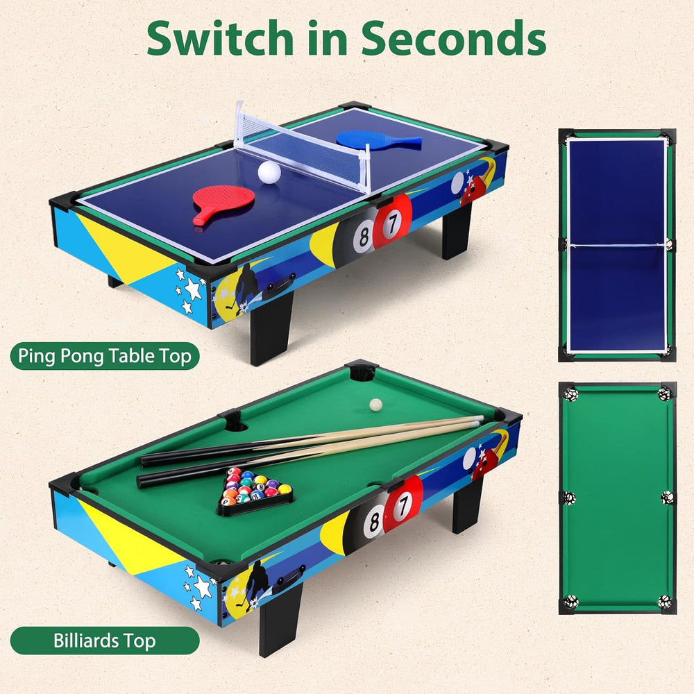 4-in-1 Multi Game Table with Air Hockey, Foosball, Pool and Ping Pong
