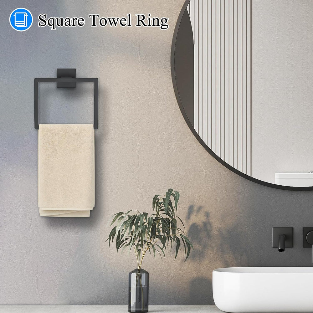 10-Piece Black Bathroom Hardware Set Towel Bar Set for Bathroom 23.6 inch