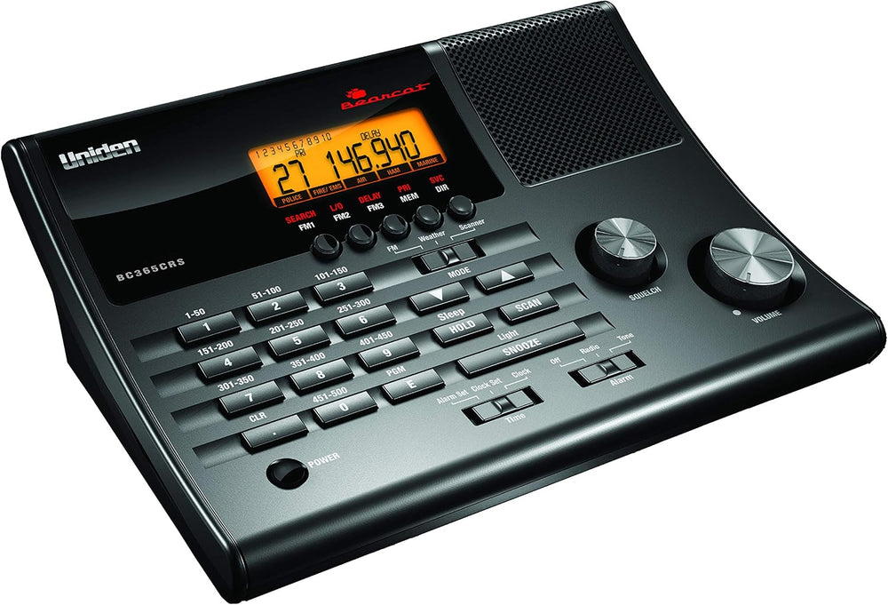 Uniden BC365CRS 500 Channel Scanner and Alarm Clock, Snooze, FM Radio, Weathe...