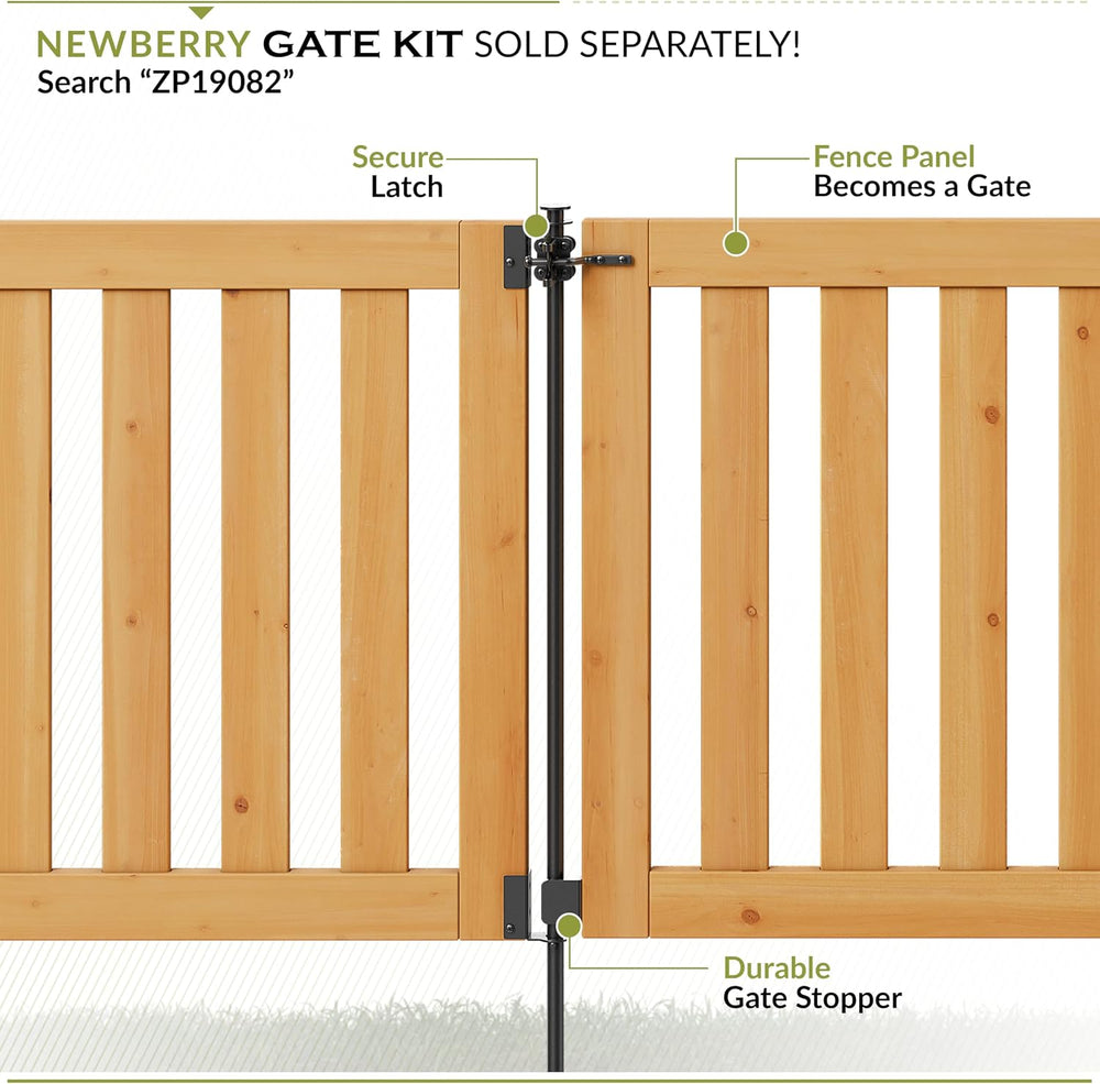 Zippity Newberry Yard Fence, Cedar Wood DIY No Dig Kit