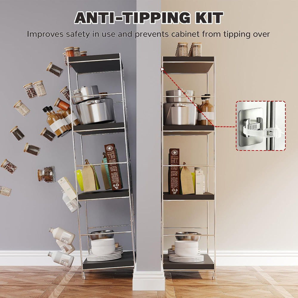4-Tier Industrial Bookshelf, Wood and Metal Shelf Unit, Storage Bookcase