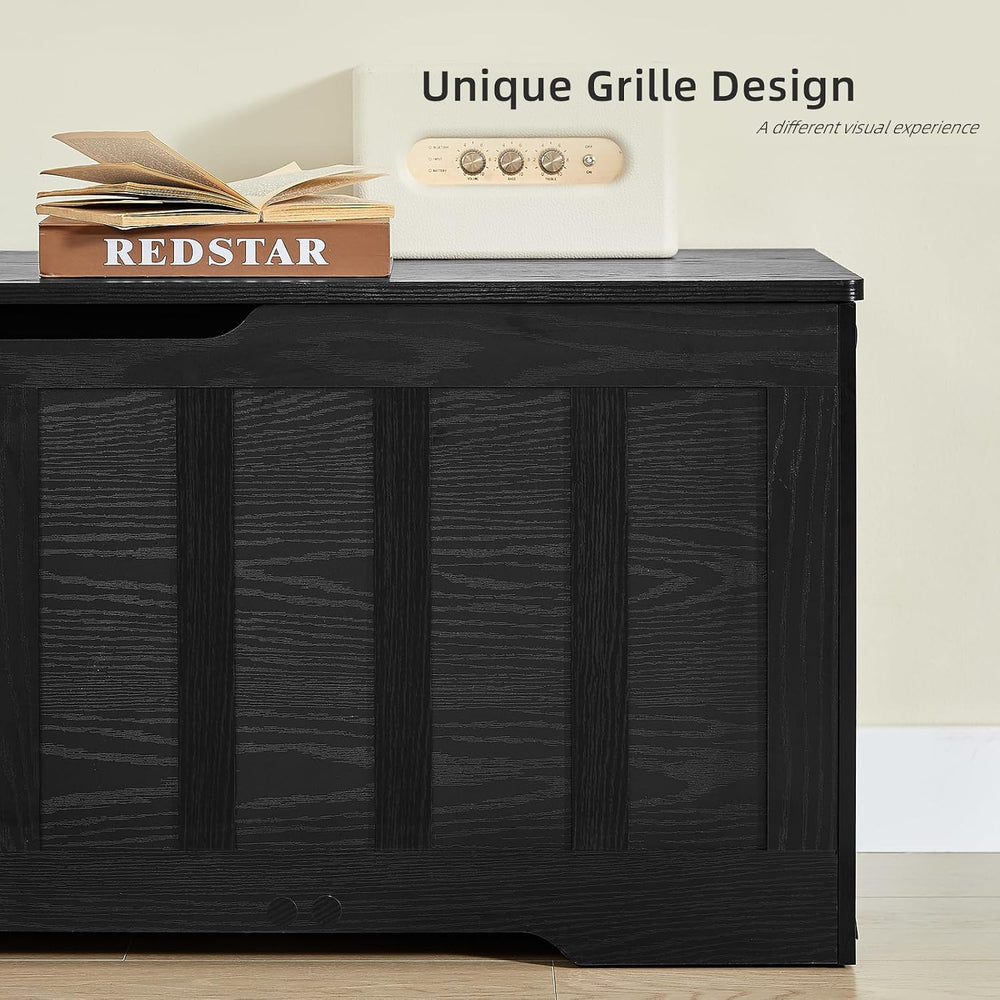 VANKILEY 47.2" Storage Chest Extra Large, Storage Bench(Black)