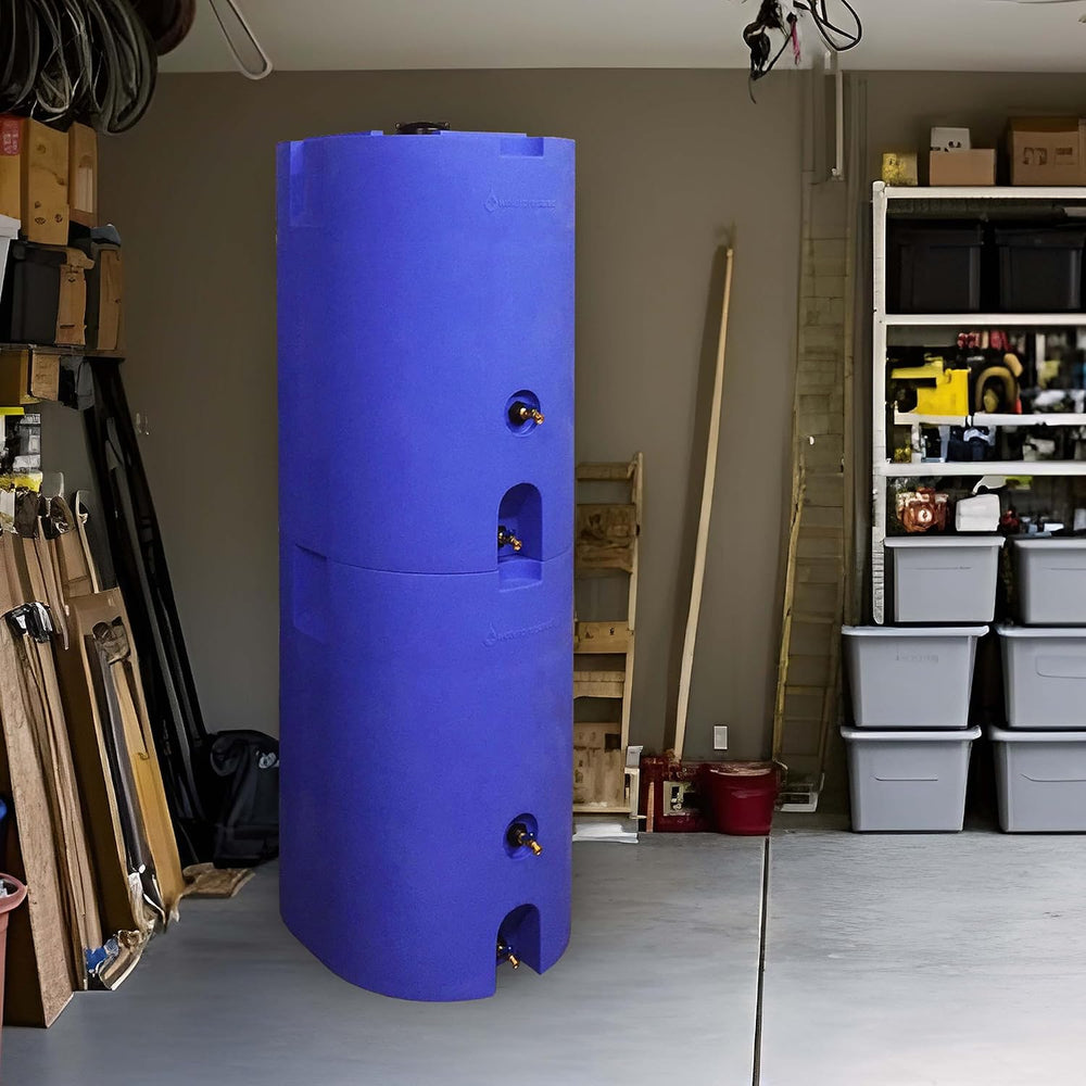 WaterPrepared 160 Gallon Stackable Utility Water Tank, Blue, 2 Pack