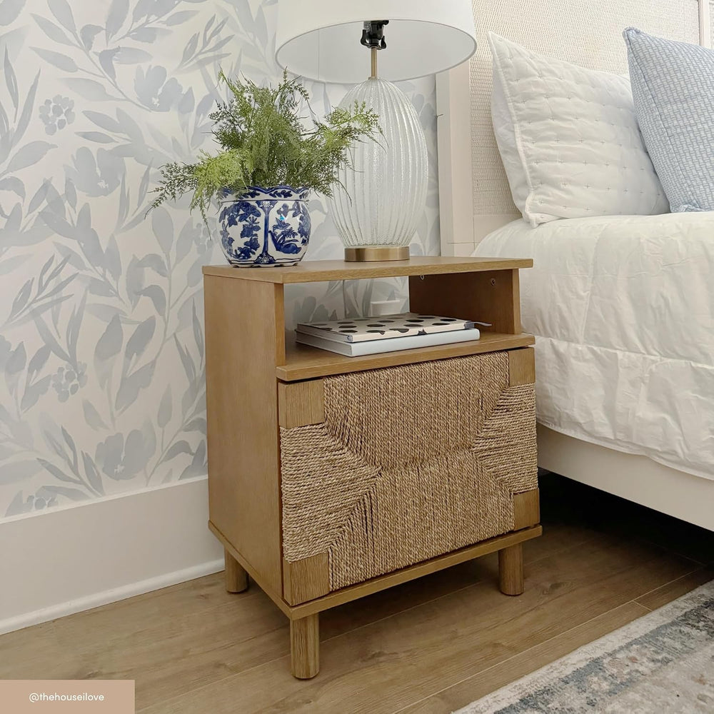 Nathan James Beacon Wood Nightstand, Bohemian Accent Table or Sofa Side Table...