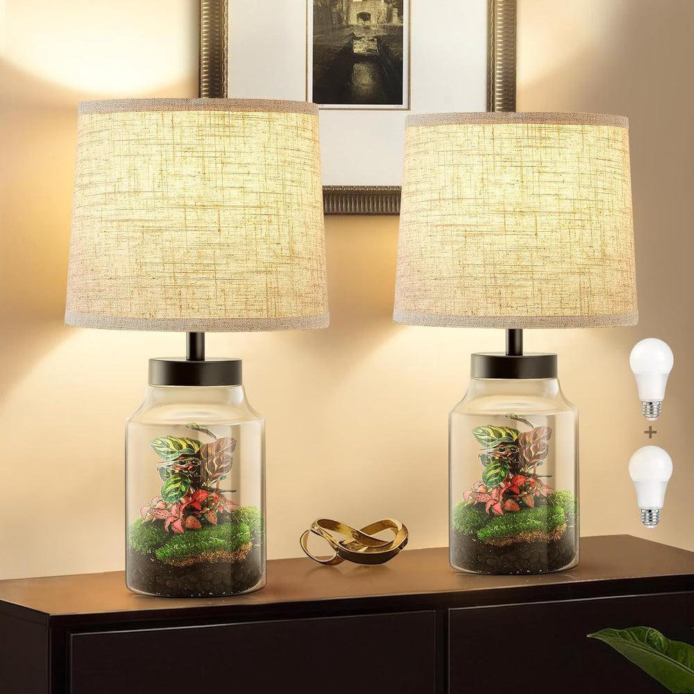 GyroVu Table Lamp Set, Fillable Table Lamp with Clear Glass