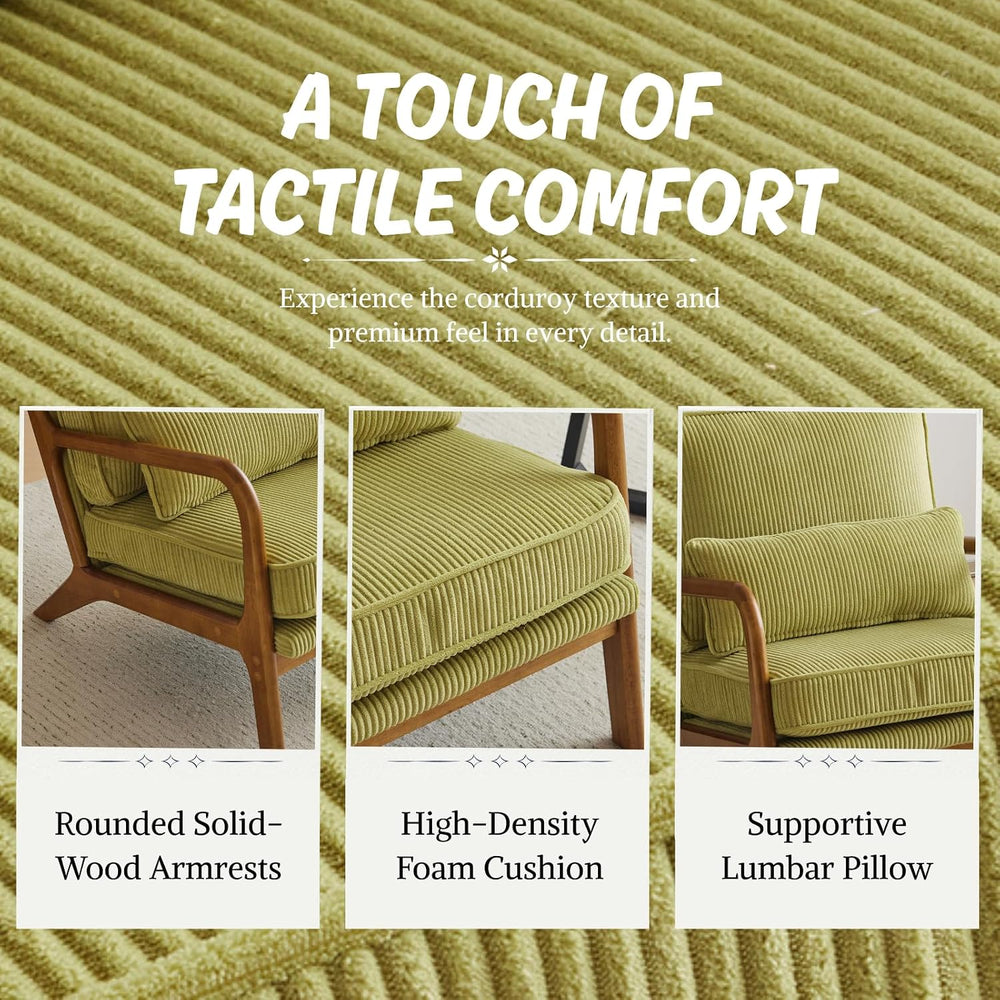 Karl home Mid-Century Modern Accent Reading Chair, Green