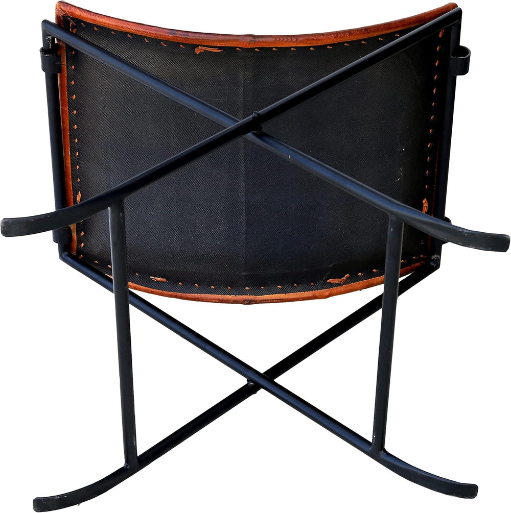 cuero Melton Leather Stool Side Stich Classical Side Stich Stool Bench (Brown)