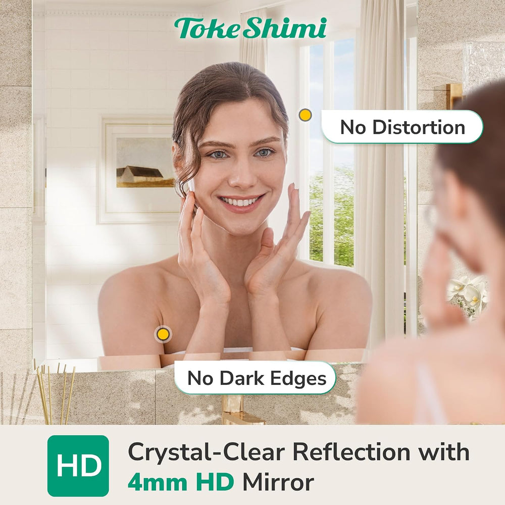 TokeShimi Bathroom Vanity Mirror Frameless with 1" Beveled Edge 24x30 in