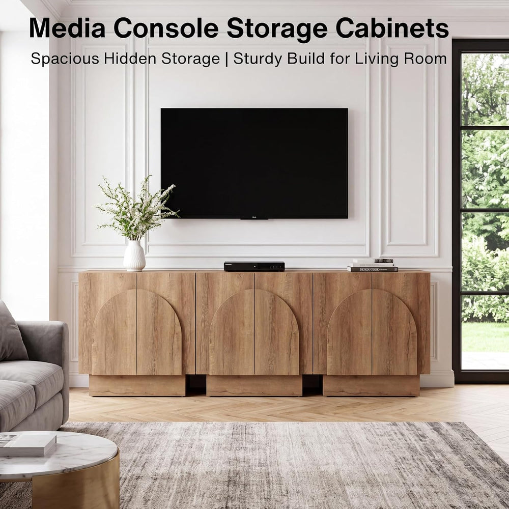 Ya-Home Natural Sideboard Buffet Cabinet with Storage, 31.5” Modern Sideboard...