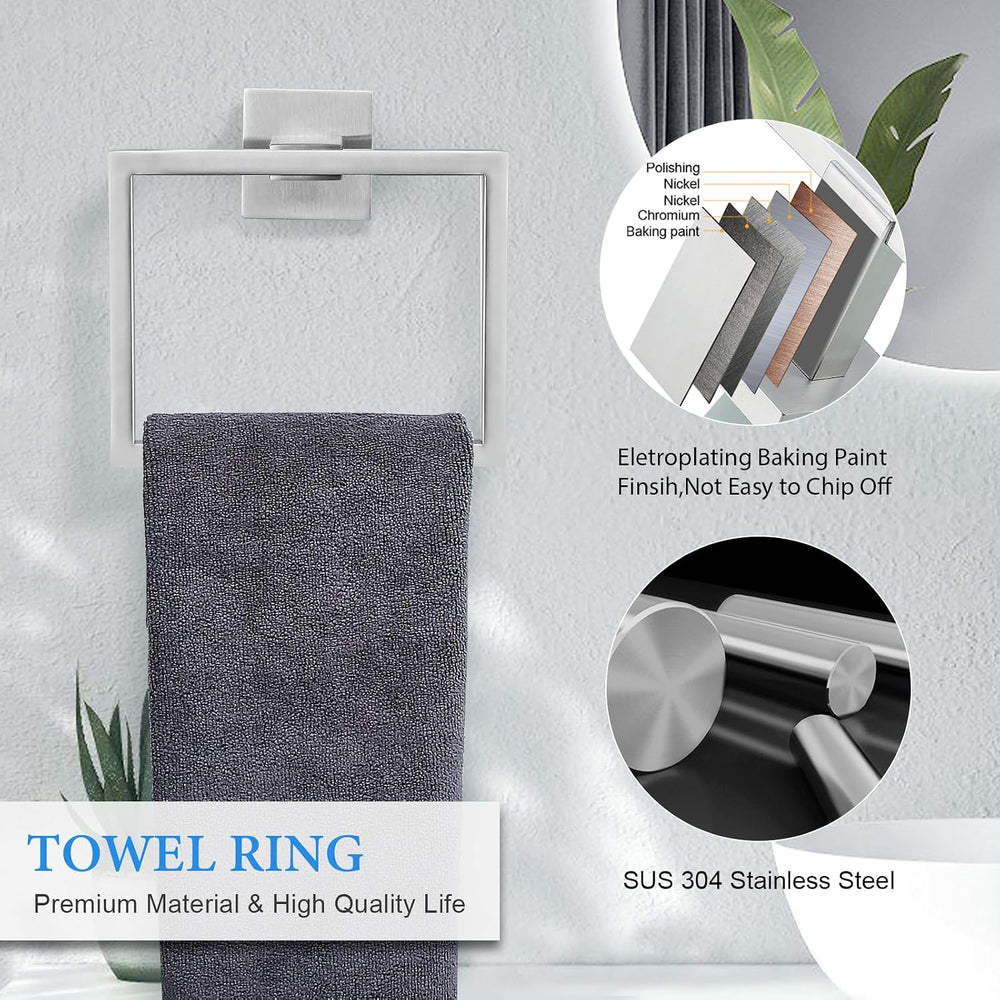 Brushed Nickel Bathroom Towel Bar Set Bathroom Accessories Hardware Set Inclu...
