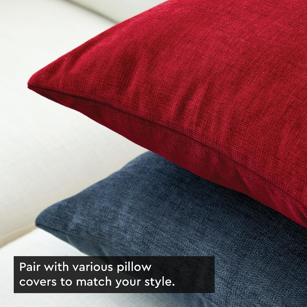 Encasa XO Chenille Throw Pillow Covers, No Inserts 24"x24"