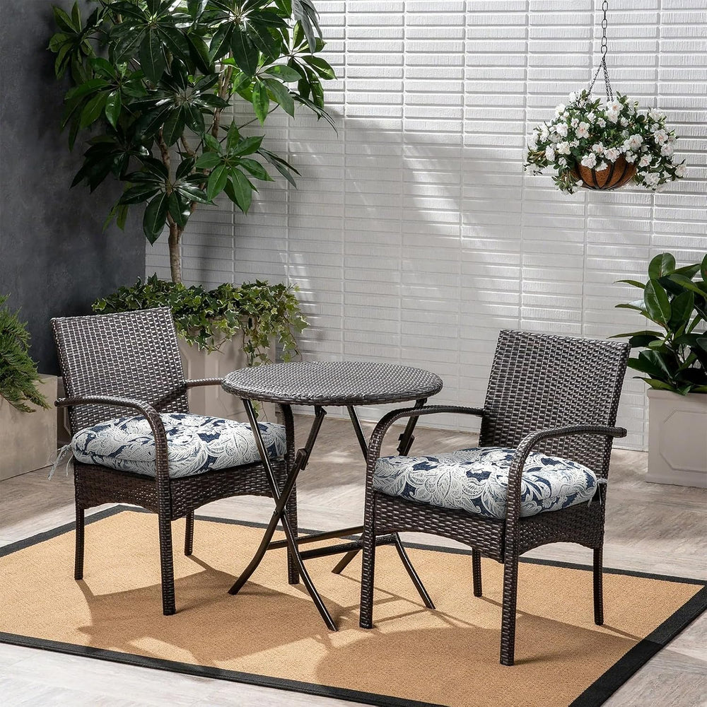 Patio Wicker Chair Cushions, All Weather Outdoor Tufted Chair Pads Pack of 2,...