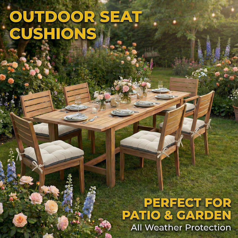 4 Pack 19x19 Inch Shredded Foam Chair Cushions with Straps