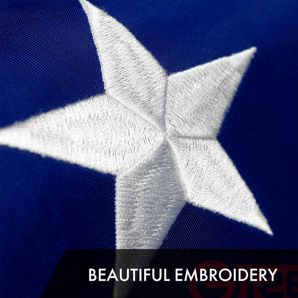 G128 American USA Flag | 10x15 Ft | ToughWeave Series Embroidered 300D Polyes...