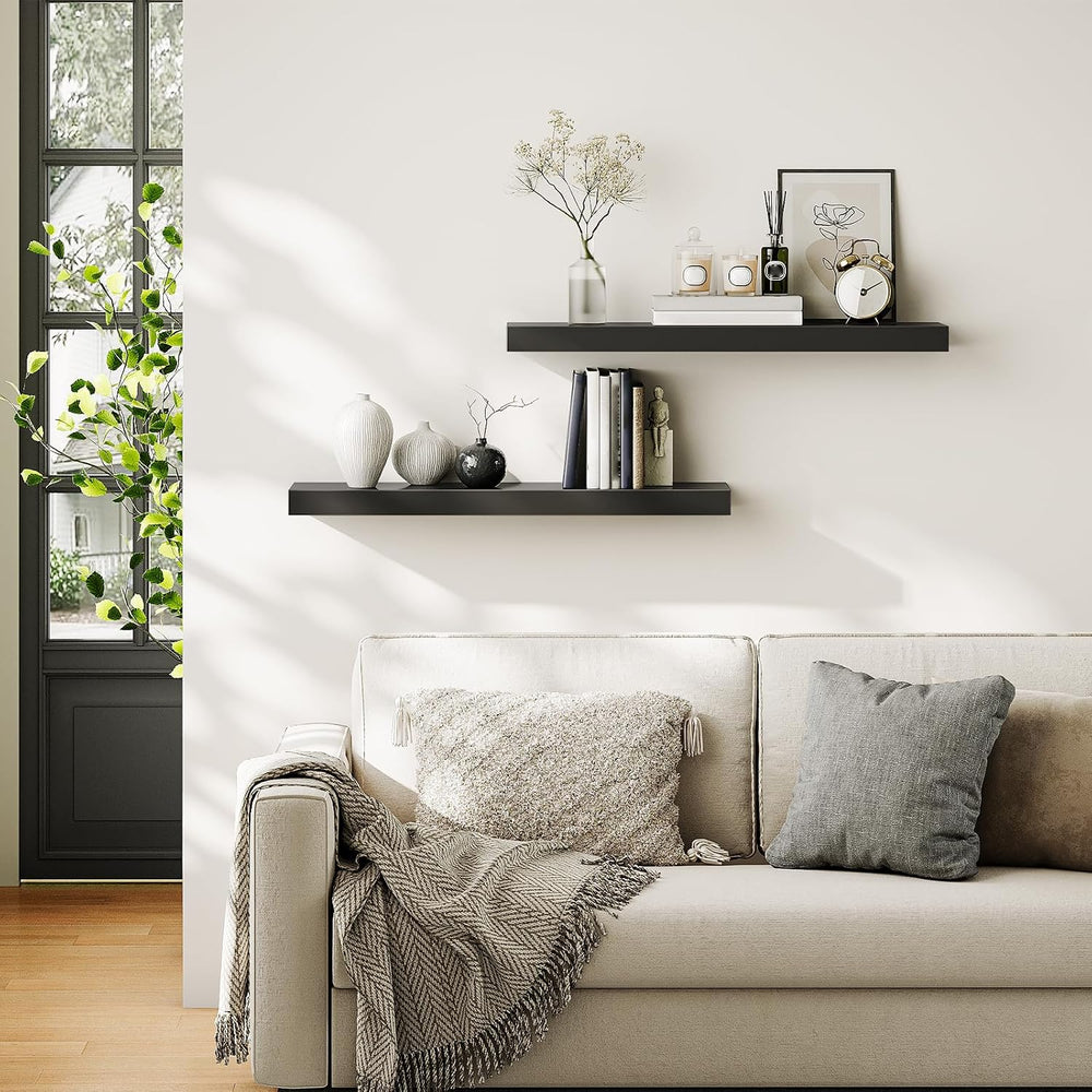 HOOBRO Floating Shelves for Wall, Wall Mounted Shelf Set of 2, 31.5" Han...