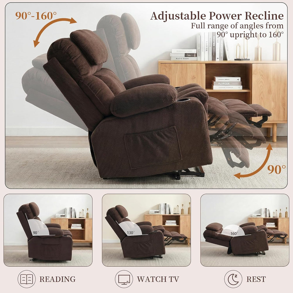 Oversized Dual Motor Power Lift Recliner for Elderly
