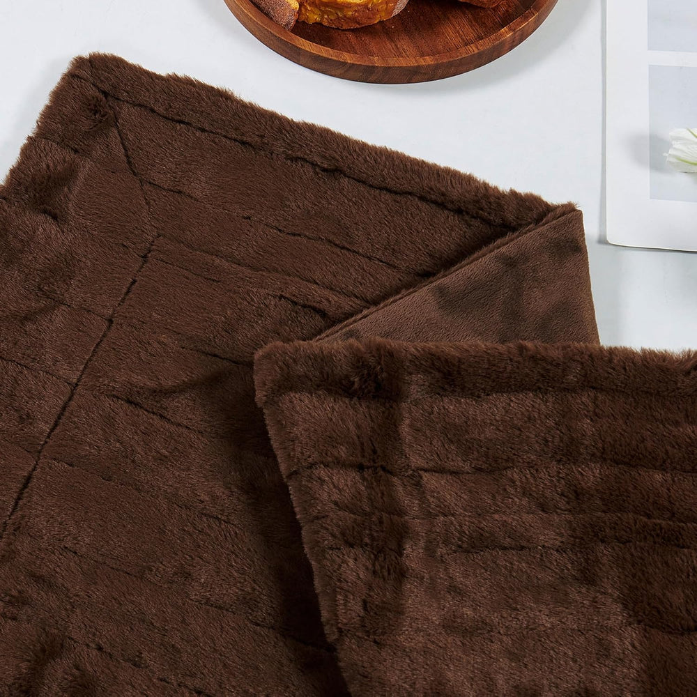 Home Soft Things Rabbit Faux Fur Throw Blanket (60" x 80") and 2 Pi...