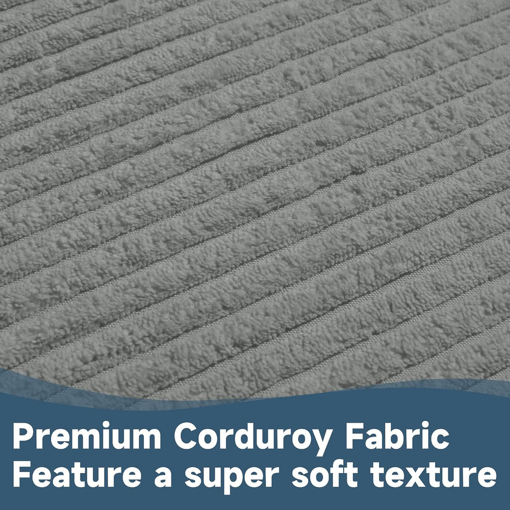 MABOZOO 5 PCS Corduroy Glider Rocker Replacement Cushions with Storage Side P...