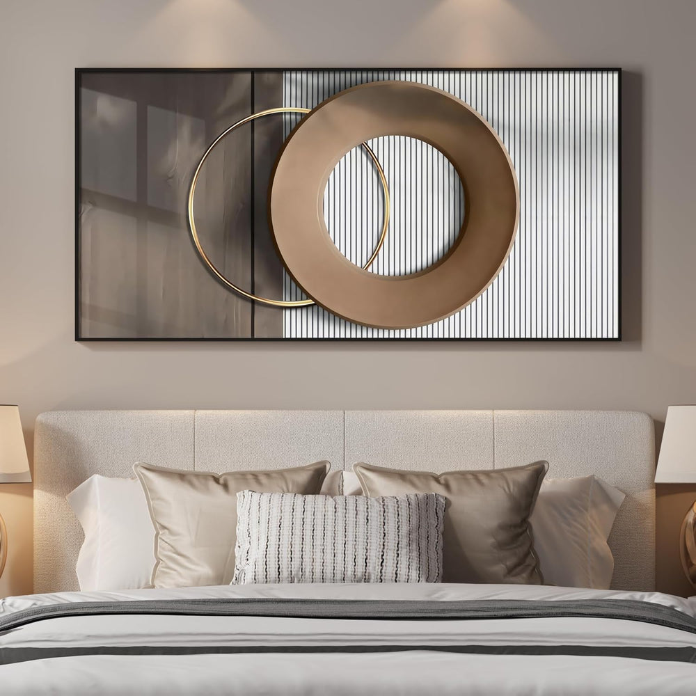Large Horizontal Framed Modern Wall Art for Living Room, 56x28 Inch