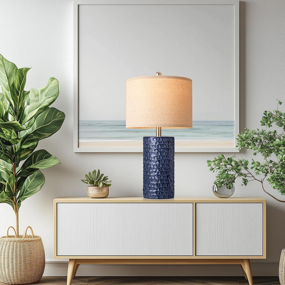 PARTPHONER 23" Modern Ceramic Table Lamp Set of 2, Table Lamps for Livin...