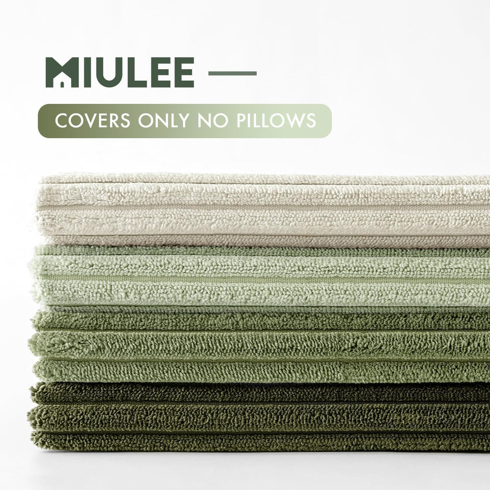 MIULEE Soft Corduroy Decorative Throw Pillow Covers Light Green 20x20