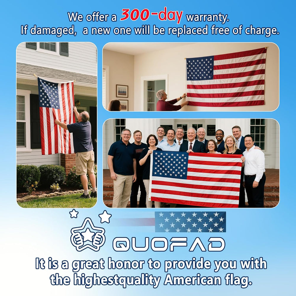 Made in the USA American Flag 3x5 Outdoor Heavy Duty,Sturdy Durable Nylon Ame...