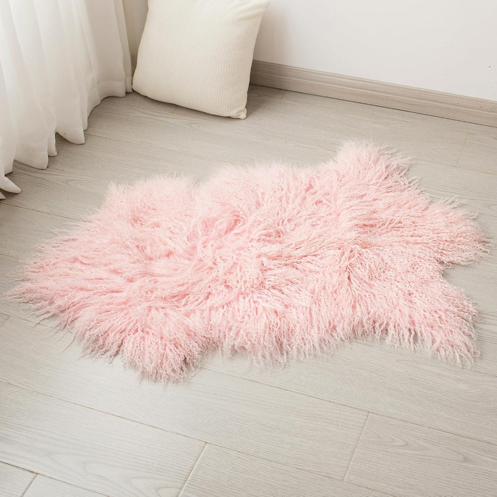 Genuine Tibetan Mongolian Sheepskin Area Rug 2x3ft