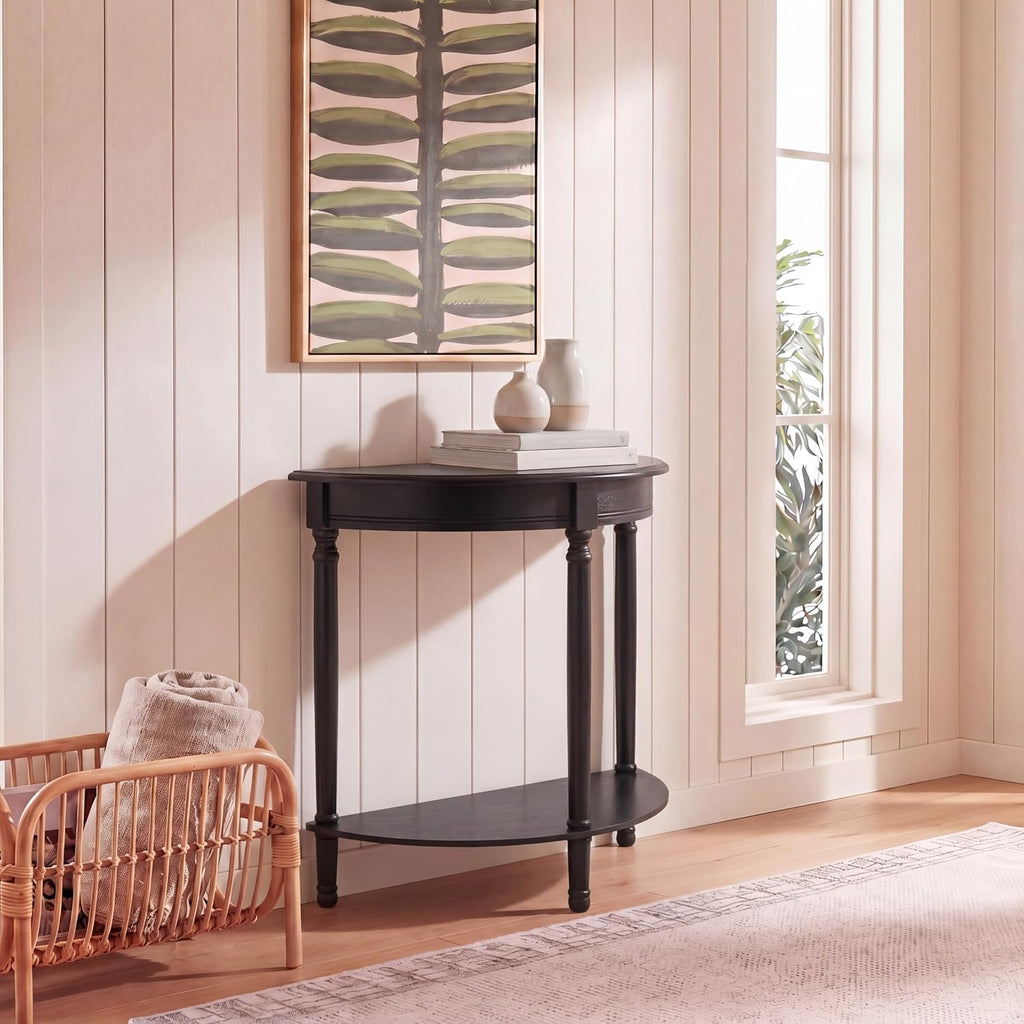 SAFAVIEH Tinsley Wood Console Entryway Table, 28" Black CNS5723B