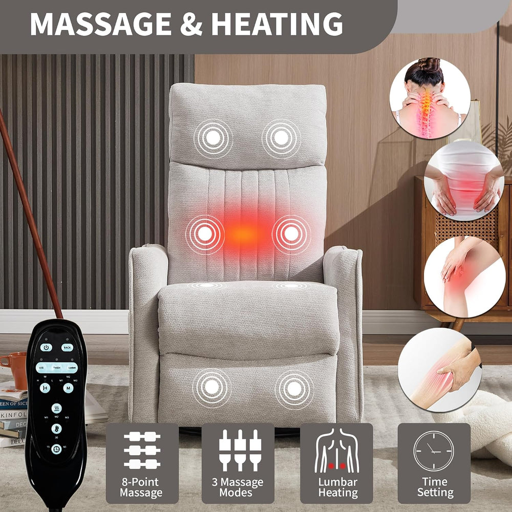 Manual Swivel Rocker Recliner Chair for Adults, Overstuffed Reclining Glider ...