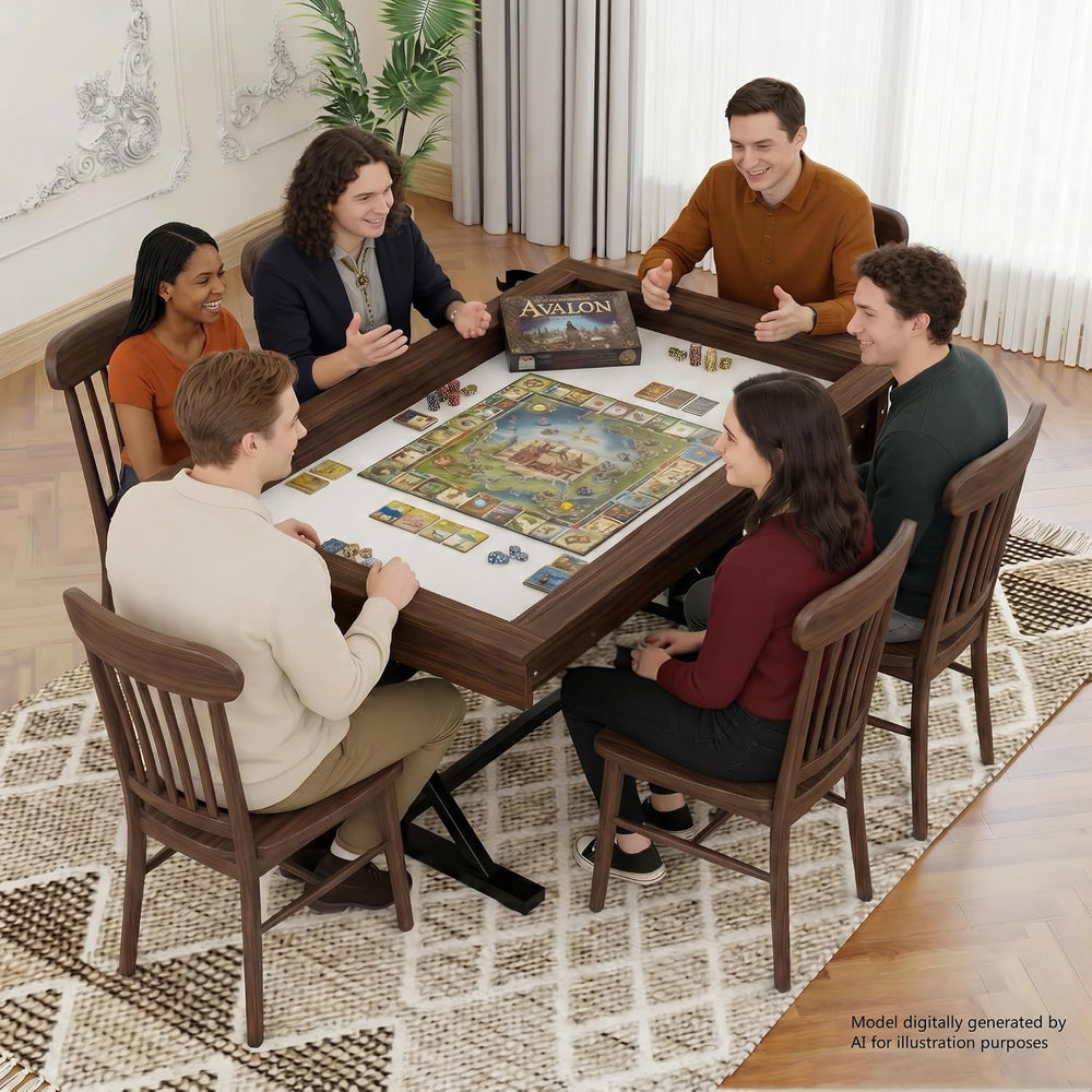 ARTETHYS Board Game Table with Mat & Removable Top Panels for 4-6 Players