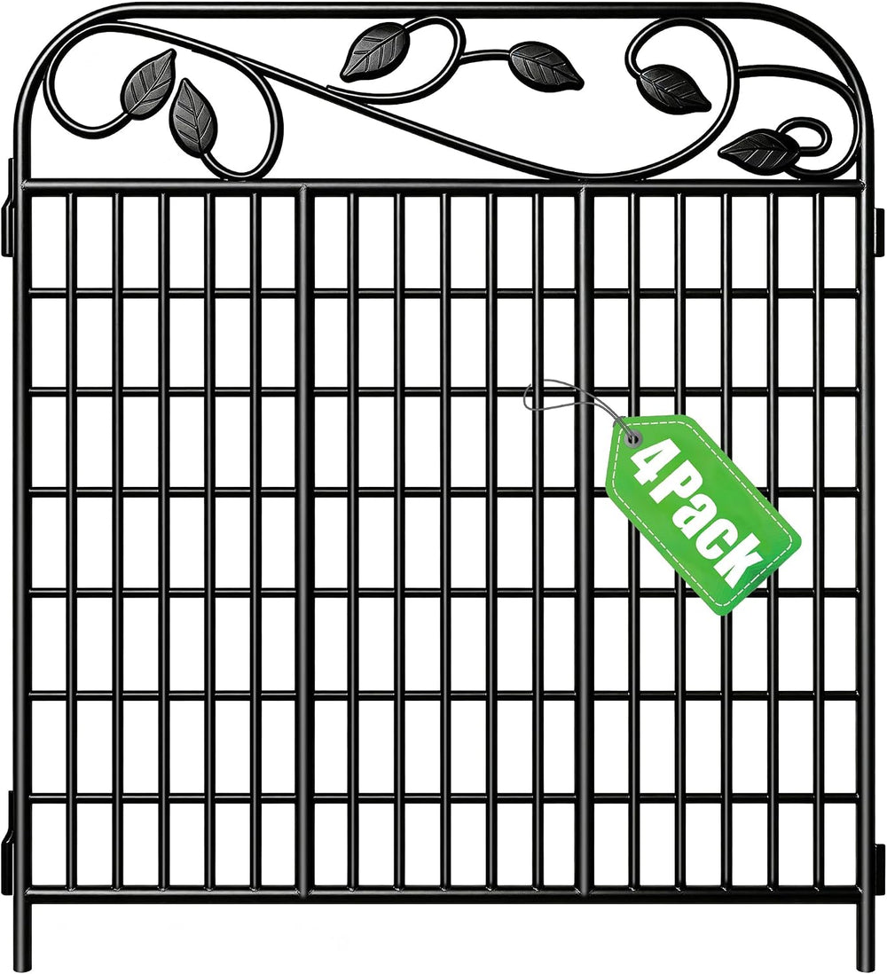 AMAGABELI 4 Panels 44 in(H )X 12 ft(L) Decorative Garden Fence Gate,Dog Fence...