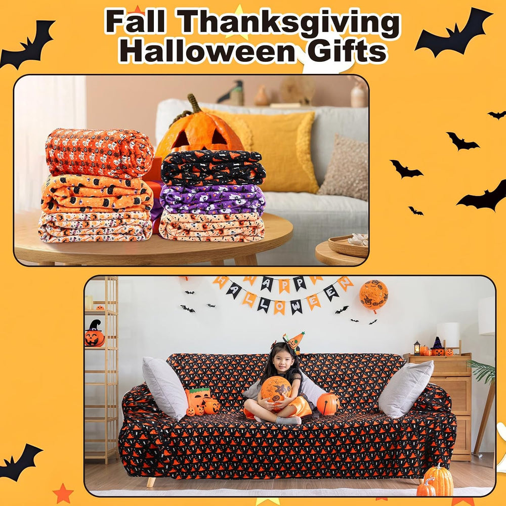 Fanfanwin 6 Pack Halloween Throw Blanket Flannel Blanket 40 x 50 Inch