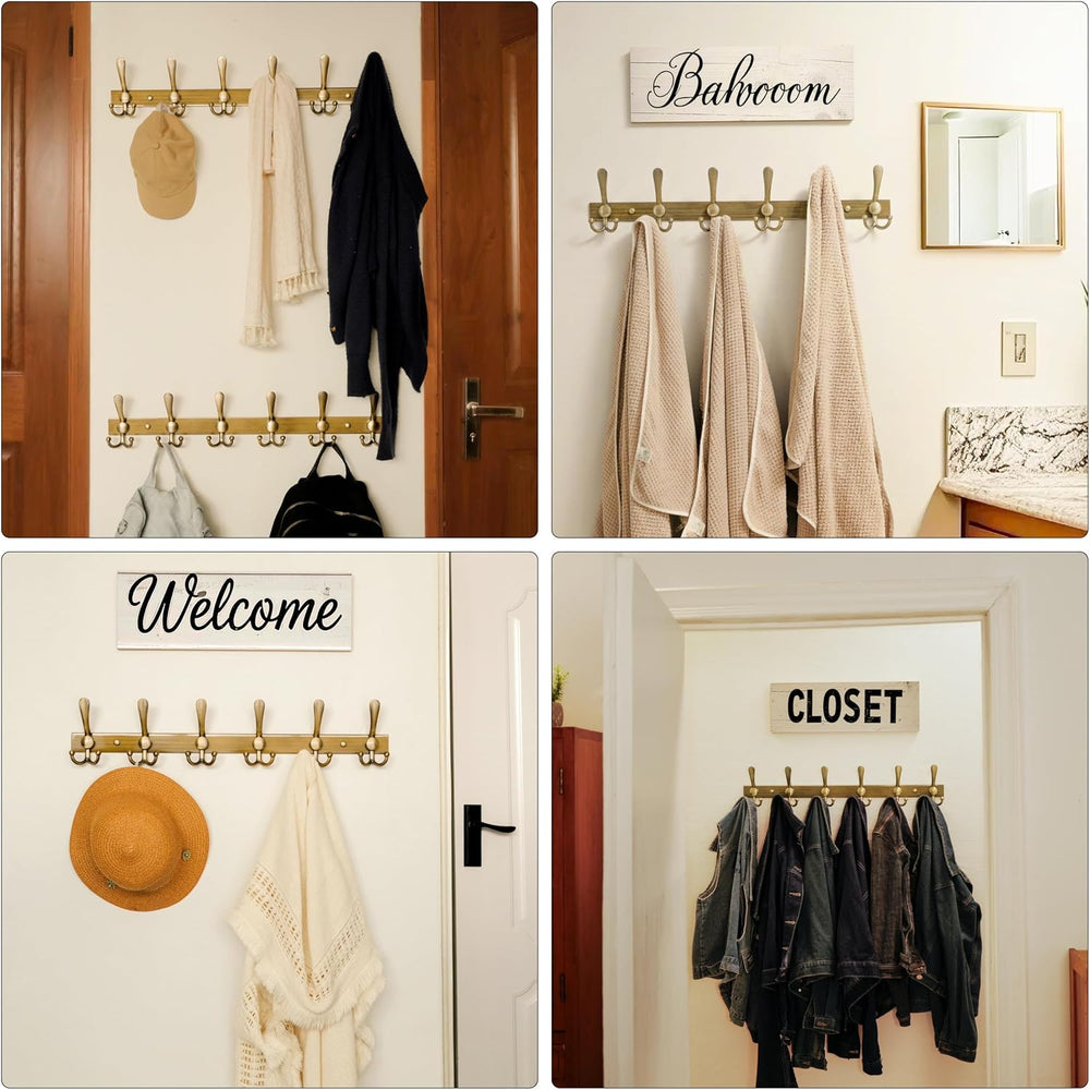 Dseap Coat Rack Wall Mount 24 Inch, Heavy Duty 12-Gauge Base vs Flimsy 1mm, D...