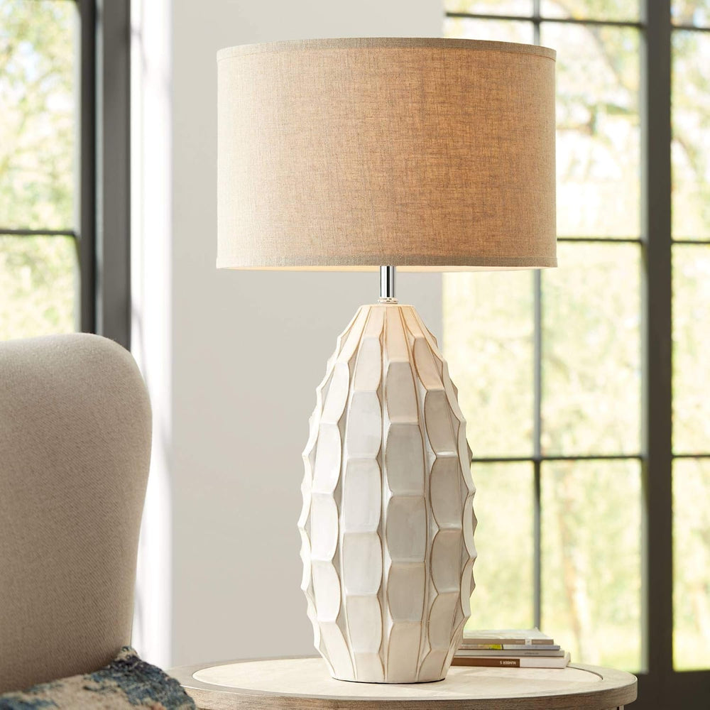 Cosgrove 32 3/4" Large Table Lamp Oval White Ceramic Modern