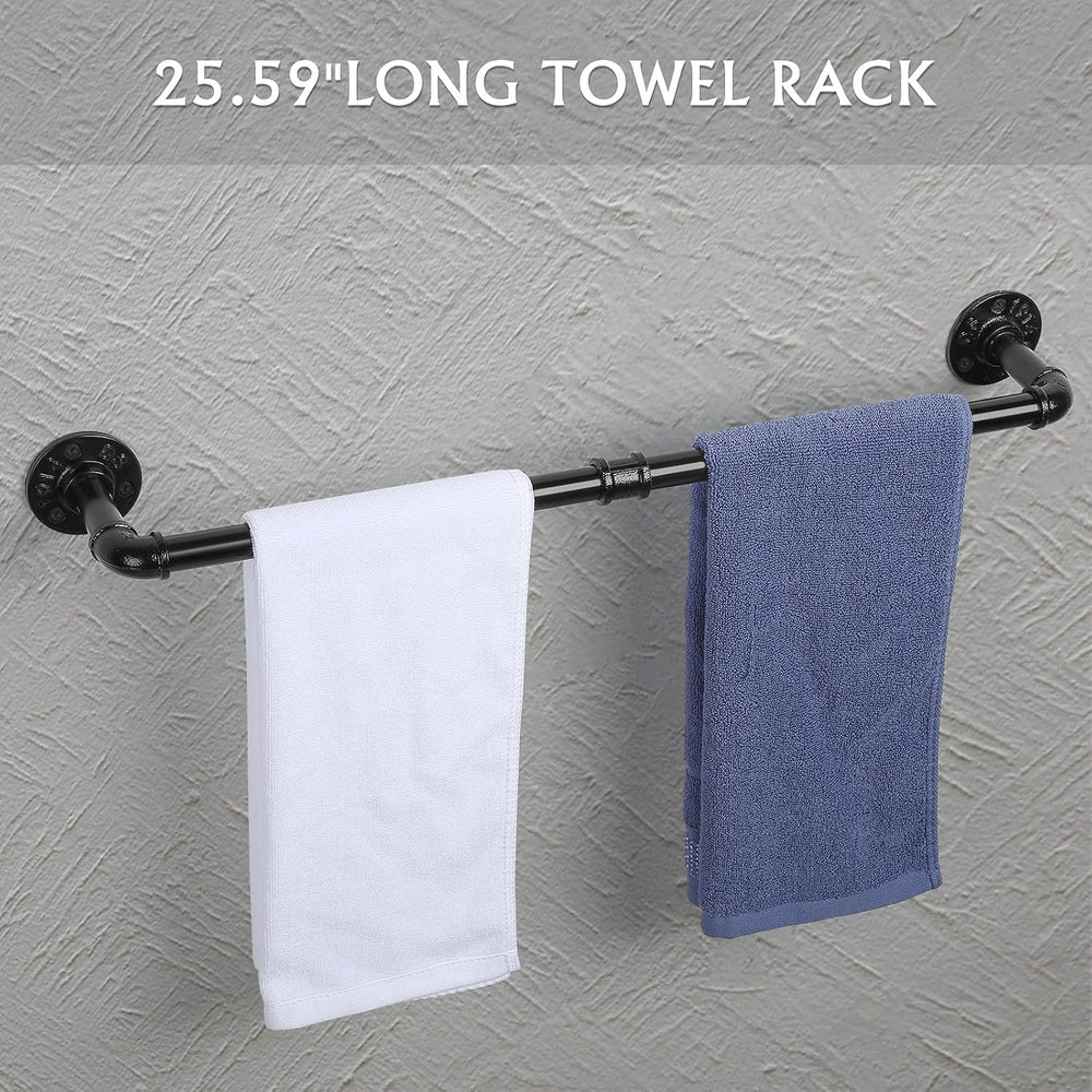 Bathroom Hardware Fixture Set Industrial Towel Bar Sets with Paper Towel Rack...