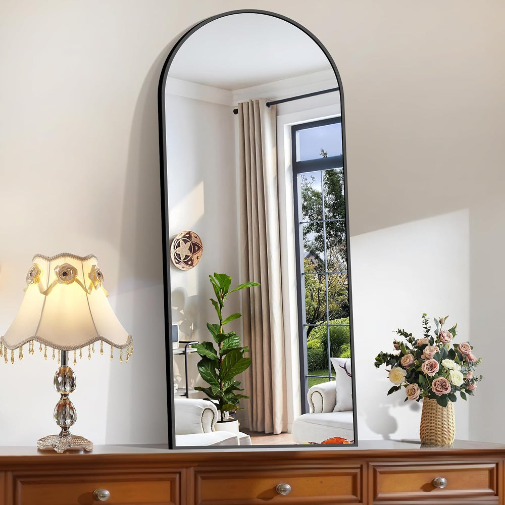 CIRCUMI Arched Wall Mirror, 20"x48" Black Arched Mirror for Bathroom