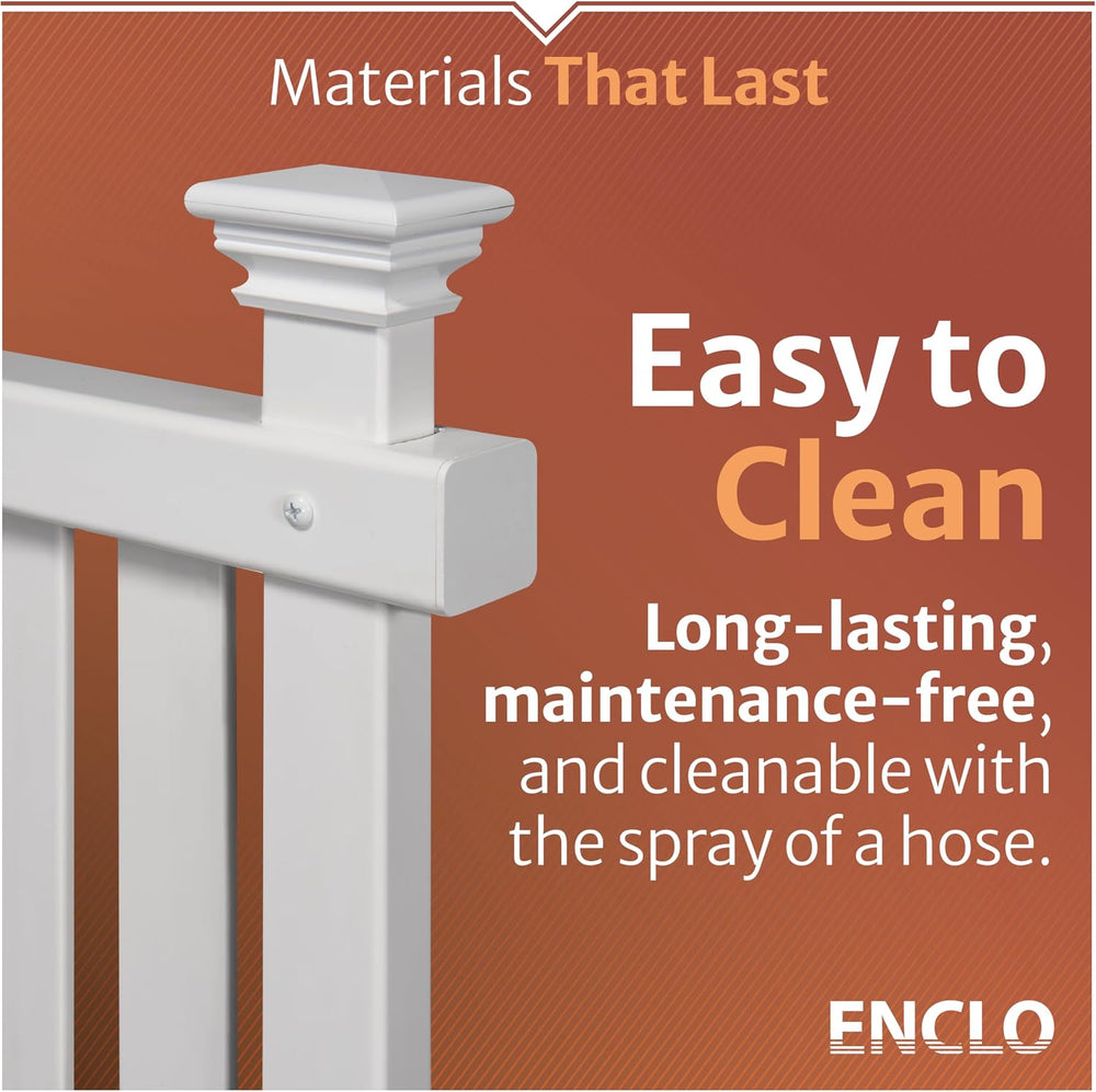 Enclo Premium White Vinyl Privacy Screen, DIY No Dig Kit