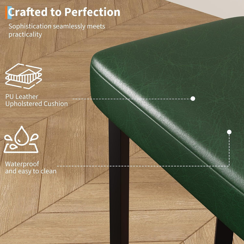 Garvee Bar Stools Set of 2, 24 Inch Counter Height Bar Stools, Green