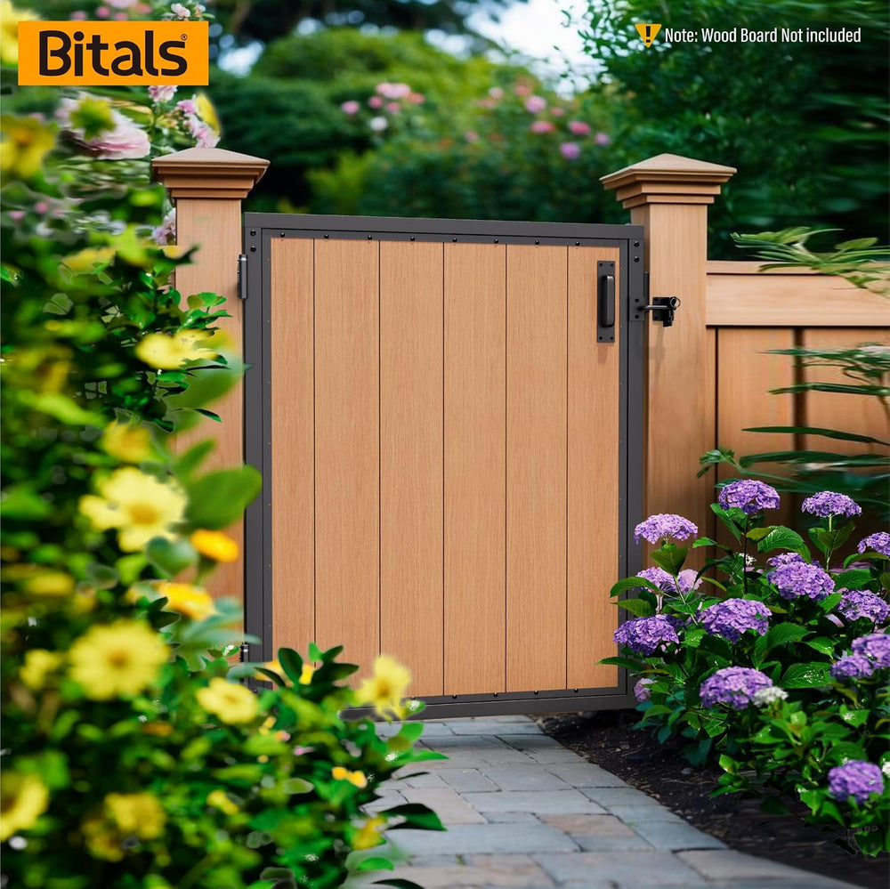 3x4FT Fence Gate Frame Kit 201 Stainless Steel Anti-Sag Heavy Duty Garden Gat...