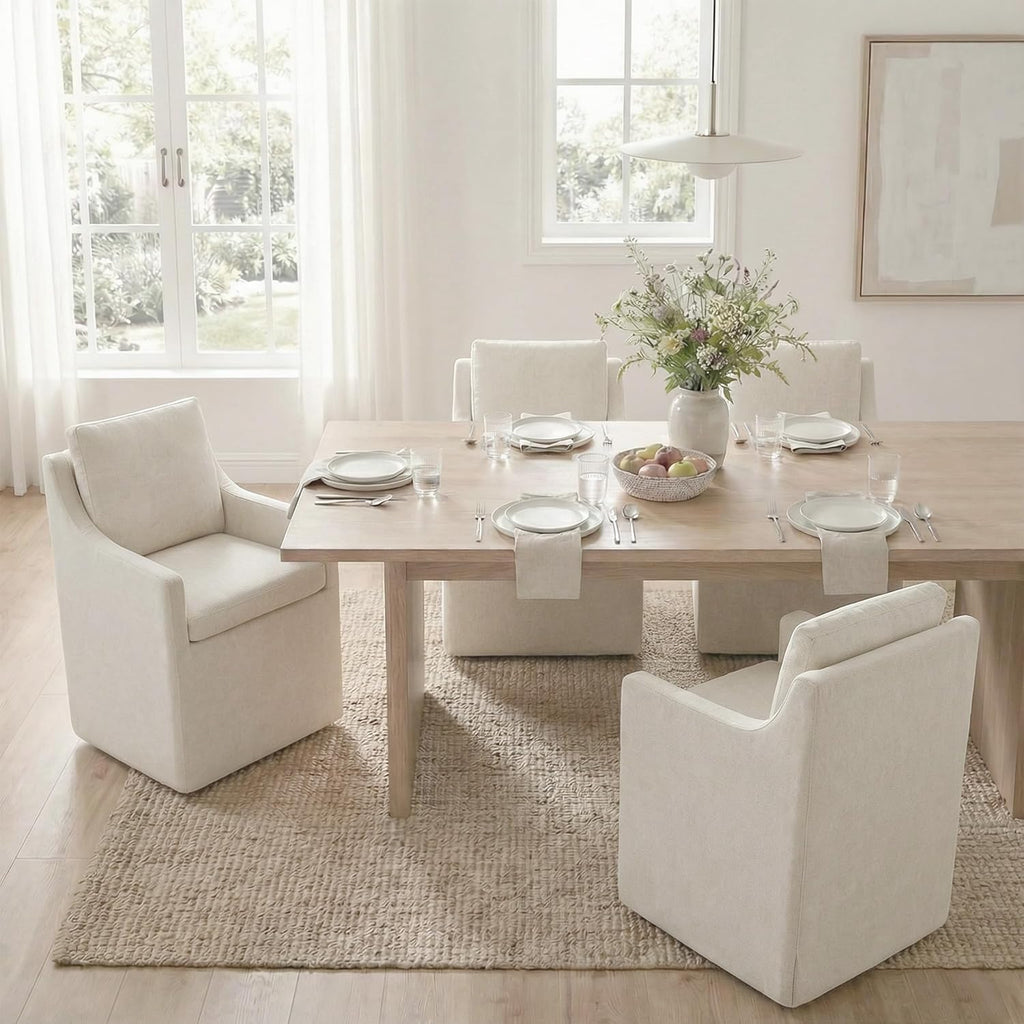 KISLOT Upholstered Dining Chairs Set of 1 with Washable Cover, Oatmeal