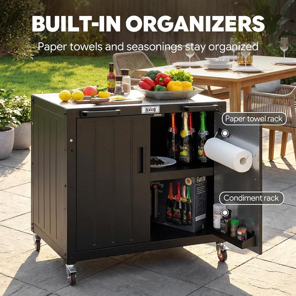 Feasto Modular Outdoor Kitchen Island with Storage and Stainless Steel Top