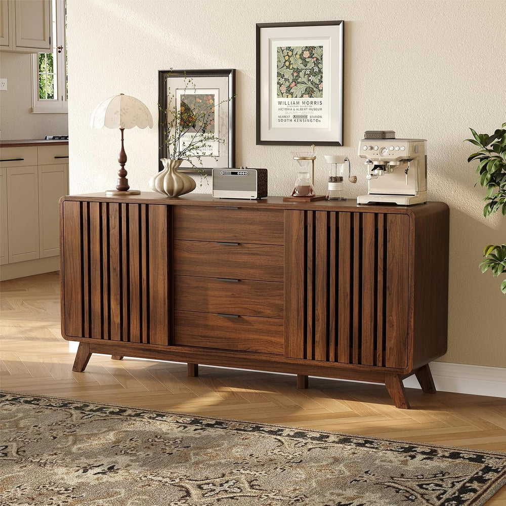 ONBRILL Sideboard Buffet Cabinet with Storage, Fluted Kitchen Cabinet
