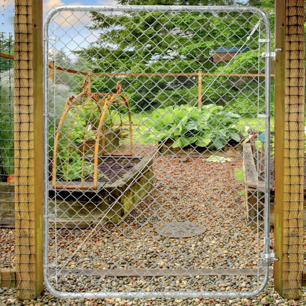 Adjust-A-Gate Chain Link Round Gate Kit, Silver, 24-72 in, 70 in Tall