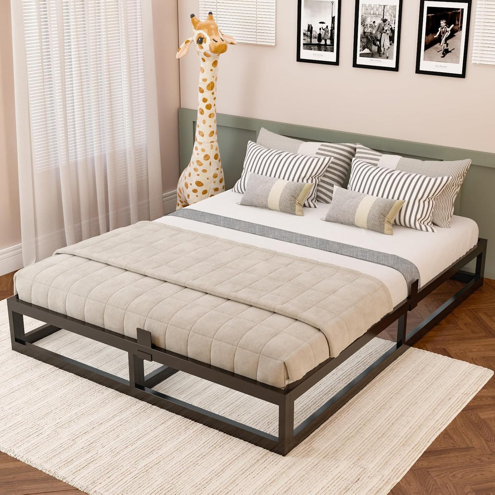 Bilily 10 Inch King Bed Frame with Steel Slat Support,Low Profile King Metal ...