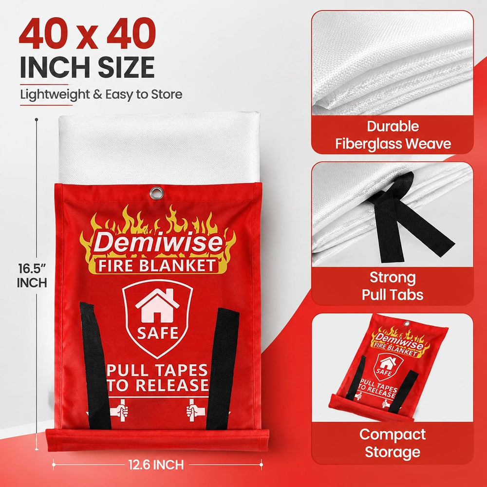 Emergency Fire Blankets for Home and Kitchen,4-Pack 40"x40"