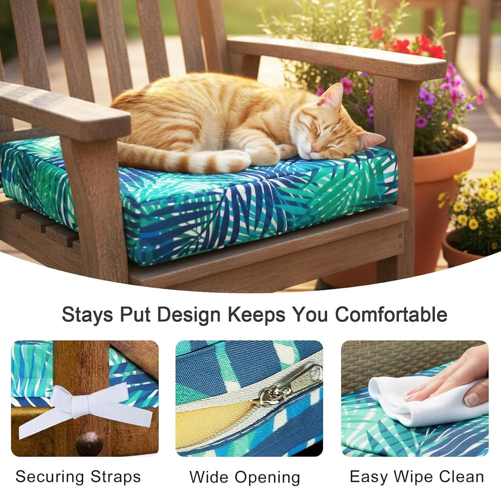 NettyPro Patio Chair Seat Cushion Covers Set 4, Waterproof Outdoor Furniture ...