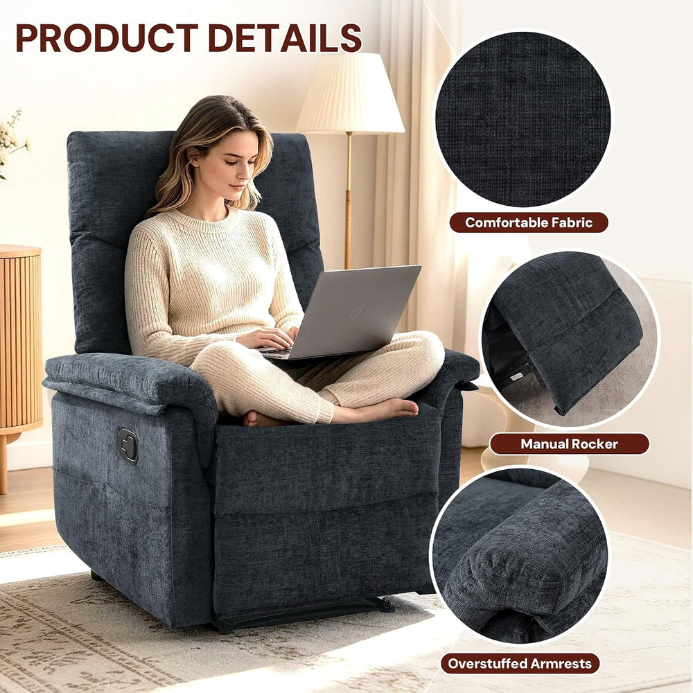 Korser Recliner Chair, Living Room Chairs for Adults, Small Recliners for Sma...