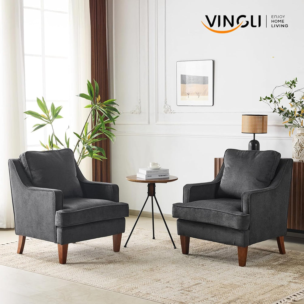 VINLI High Back Accent Chairs Set of 2, Armchair for Living Room, Entryway