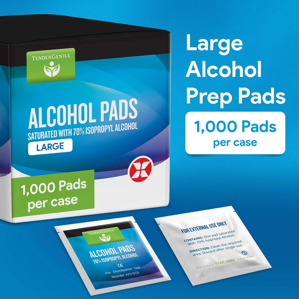 Large Alcohol Wipes Individually Wrapped - 500 Sterile Alcohol Prep Pads Satu...